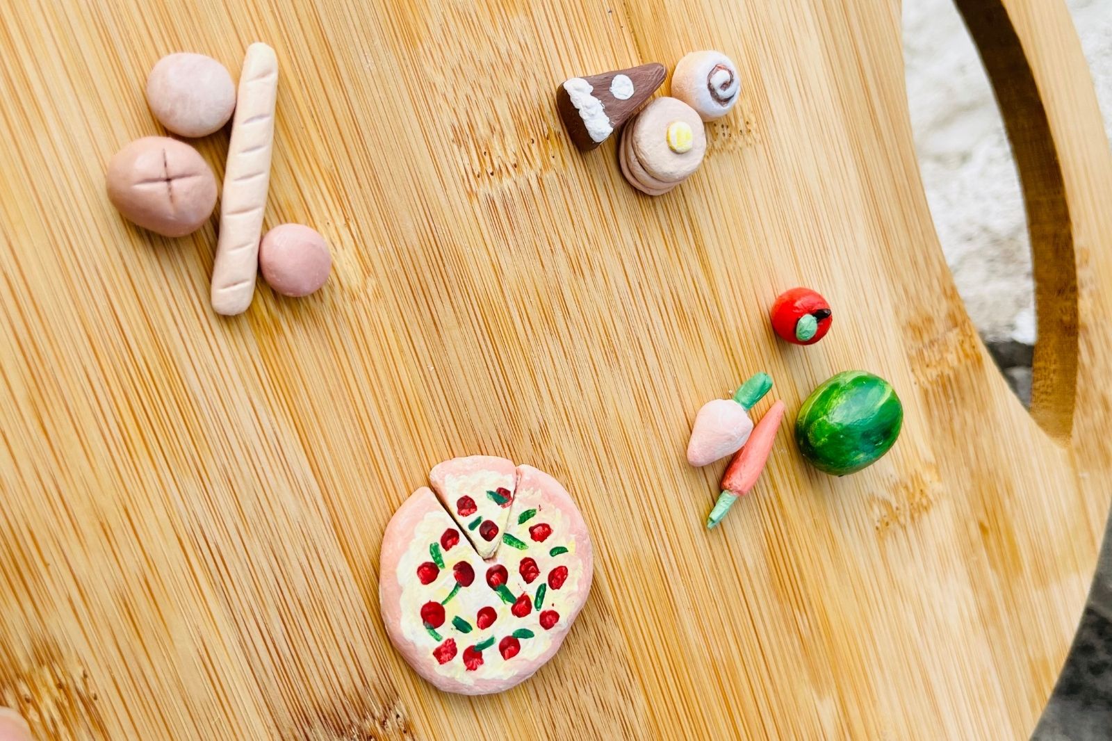 Mini air-dry clay food