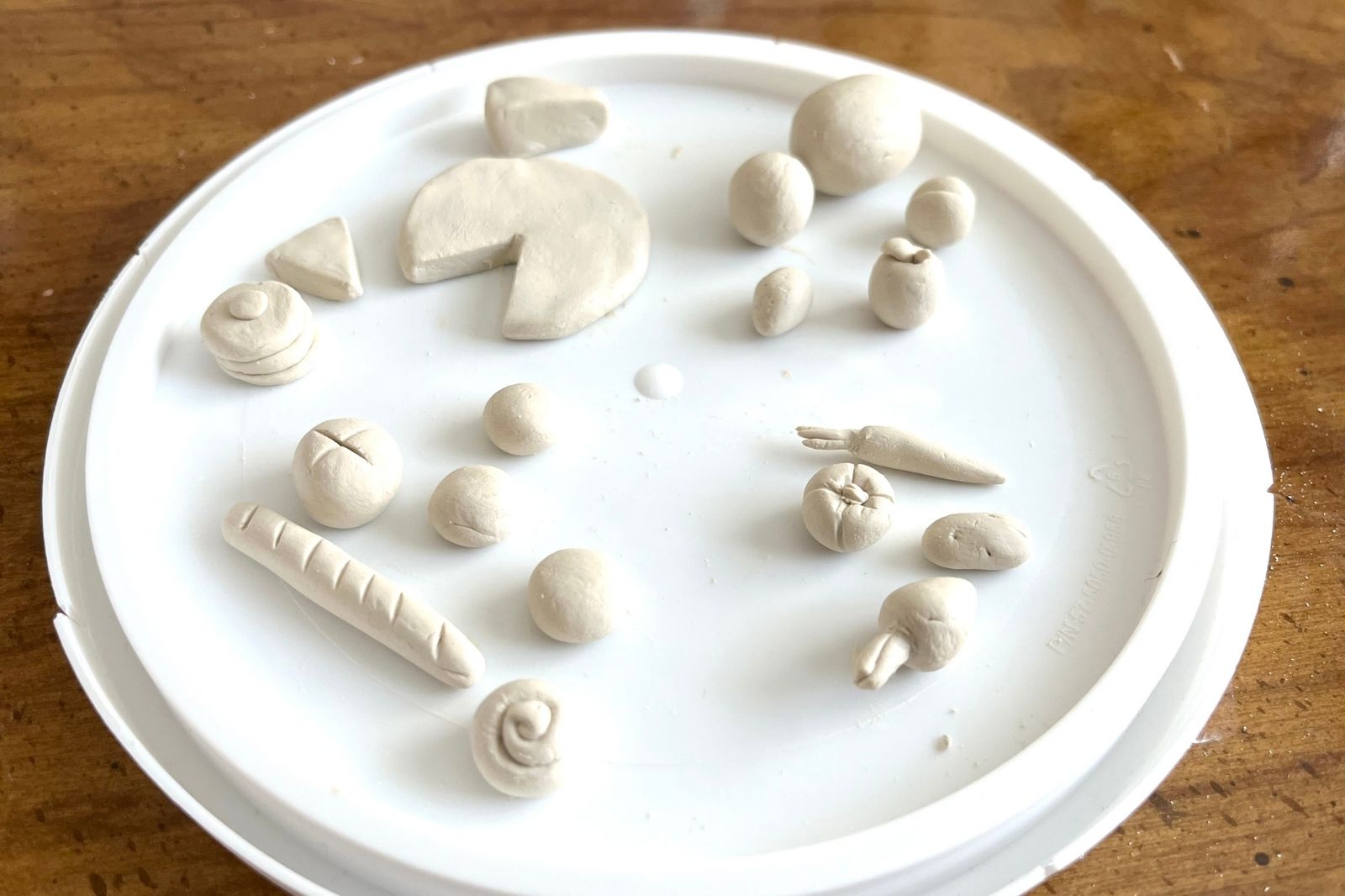 Mini air-dry clay food