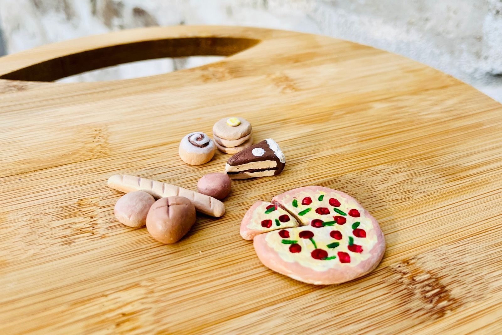 Mini air-dry clay food