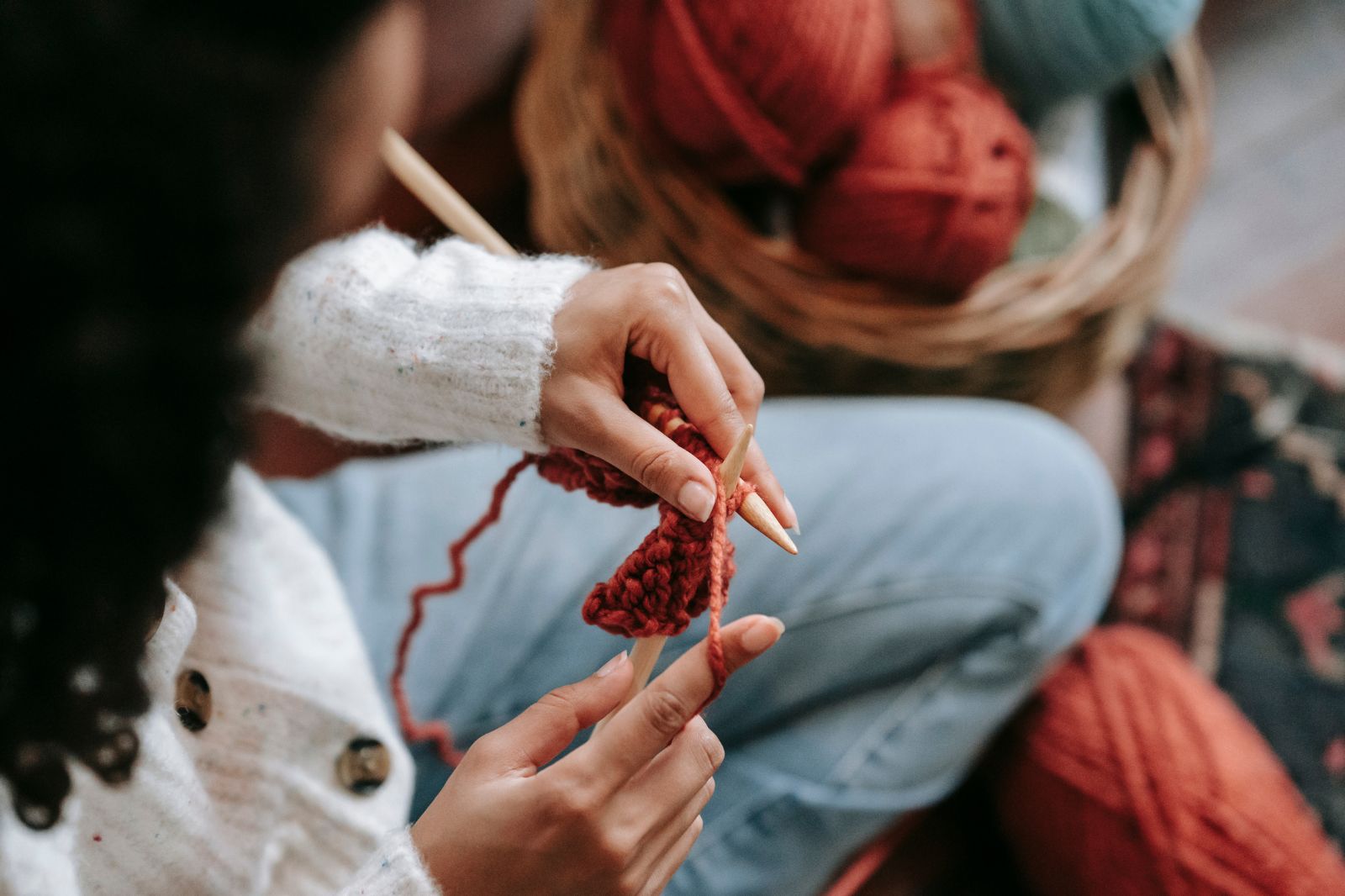 woman knitting